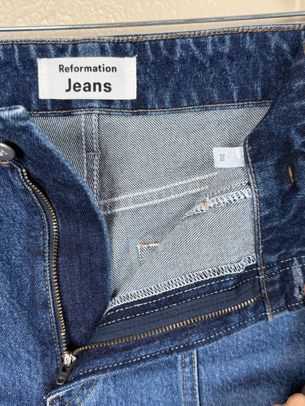 REFORMATION Jeans Amie Seamed High Rise Skinny Jean, 28 Straight - Picture 5 of 5
